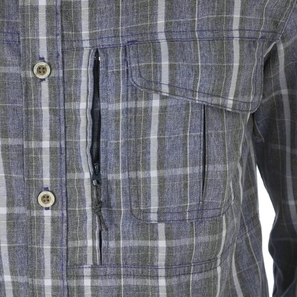 Wrangler Long Roll Up Sleeve Plaid Utility Blue M - Picture 5 of 7